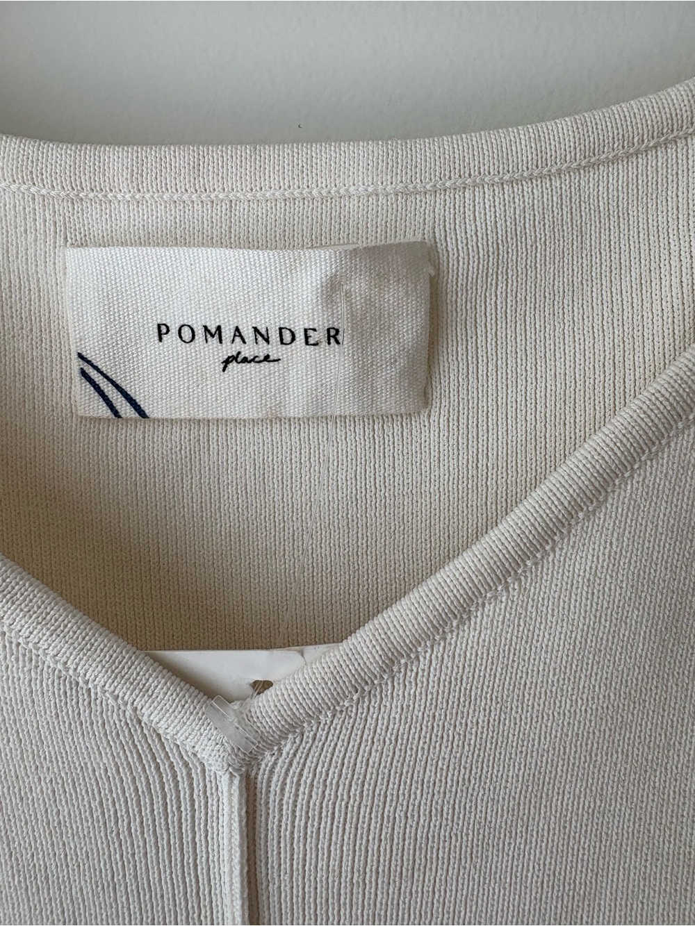 Pomander Place Ivory Knit & Satin Midi Dress Sample Size XS π€ - Picture 4 of 9
